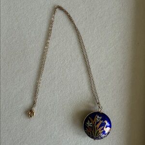 Vintage Enamel Floral Necklace gold-filled (1/20 12K)